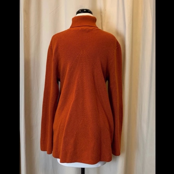 Chico's 3 sz 1X sz 14-16 Beautiful Rust colored Spicy Orange Sweater - Picture 4 of 7